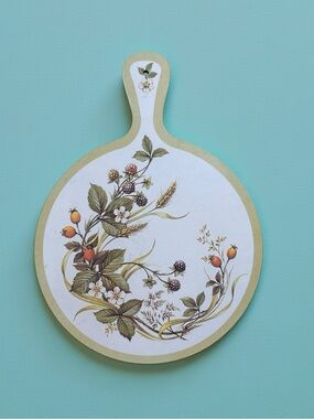 VTG St Michael Double Sided Melamine Cutting Board Country Floral 9 Inch